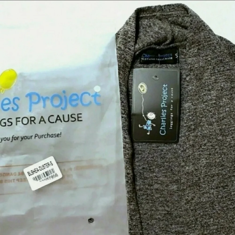 CP All-Season S Black Gray Heathered Long Sweater Jacket w Pockets NWT Nice Gift - Picture 7 of 10